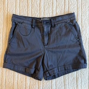 Chino By Anthropologie Women's Navy Relaxed Chino Short Preppy Casual 27